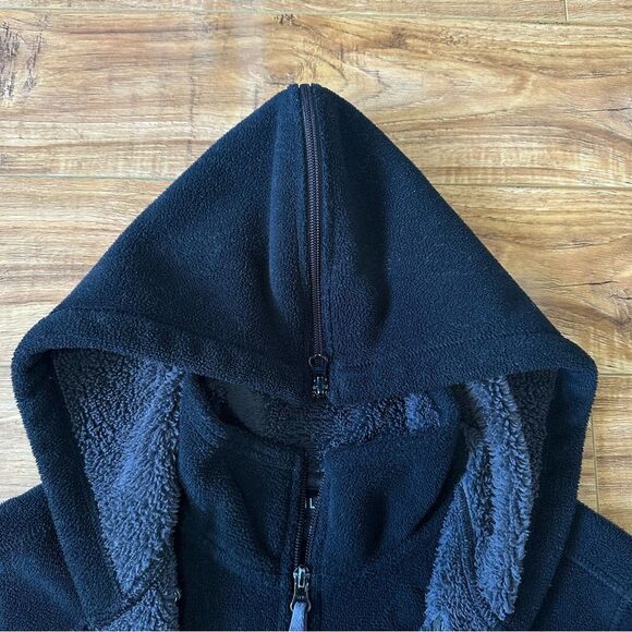 Athleta RARE Sherpa Longline Full Zip Hoodie Jacket Size Medium Black - Picture 15 of 15